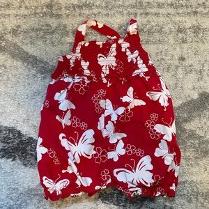 Gymboree Red and White Butterfly Print Bodysuit